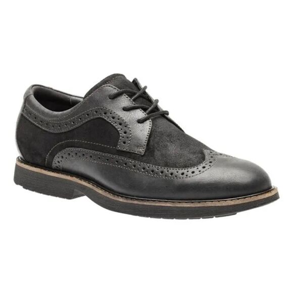 Abeo Ecco Black Leather and Suede Round Toe Oxfords Size 10.5N.  B81 - Picture 1 of 9